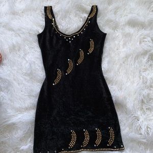 Velvet Embellished Dress XS